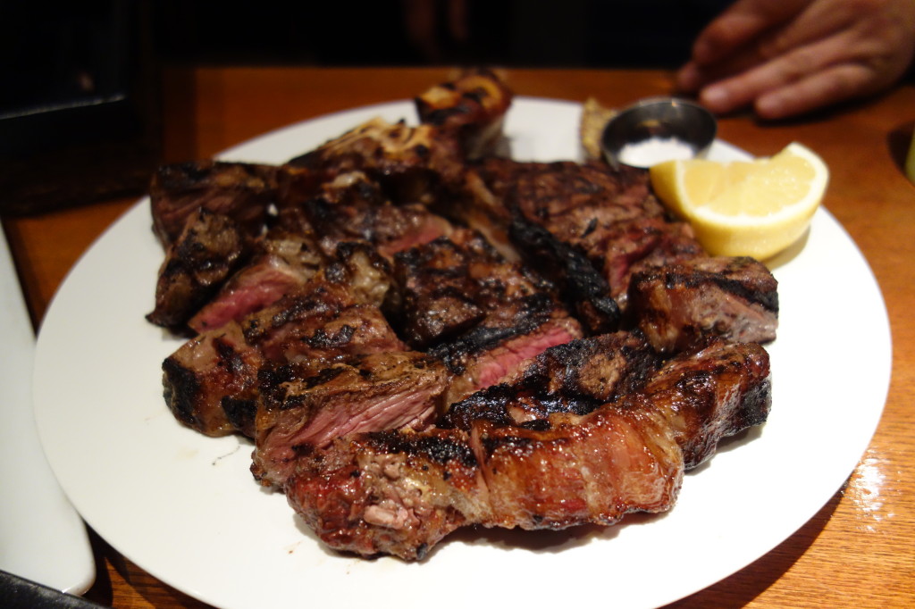 If you are lucky or order in advance, you can have one of Marcus' T-bone steaks.  It is US Black Angus and weighs in at 700g to 1 kilogram.  You probably need a friend's help to finish it. 